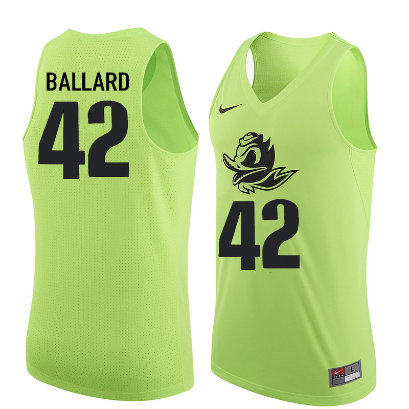 Men Oregon Ducks #42 Greg Ballard College Basketball Jerseys Sale-Electric Green